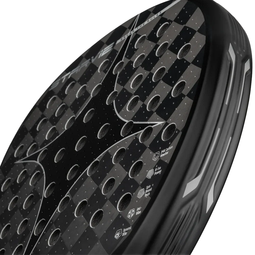 StarVie Black Titan padel racket - textured playing-surface detail