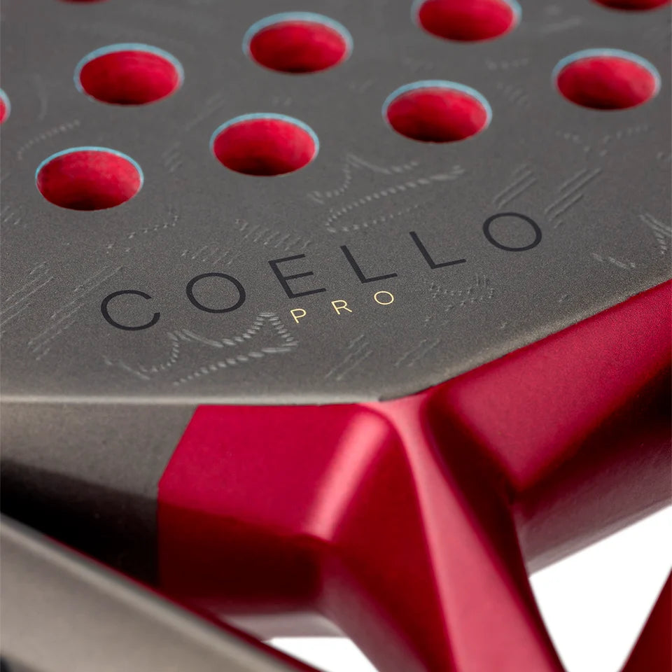 Head Coello Pro padel racket - close-up of the throat and Coello branding
