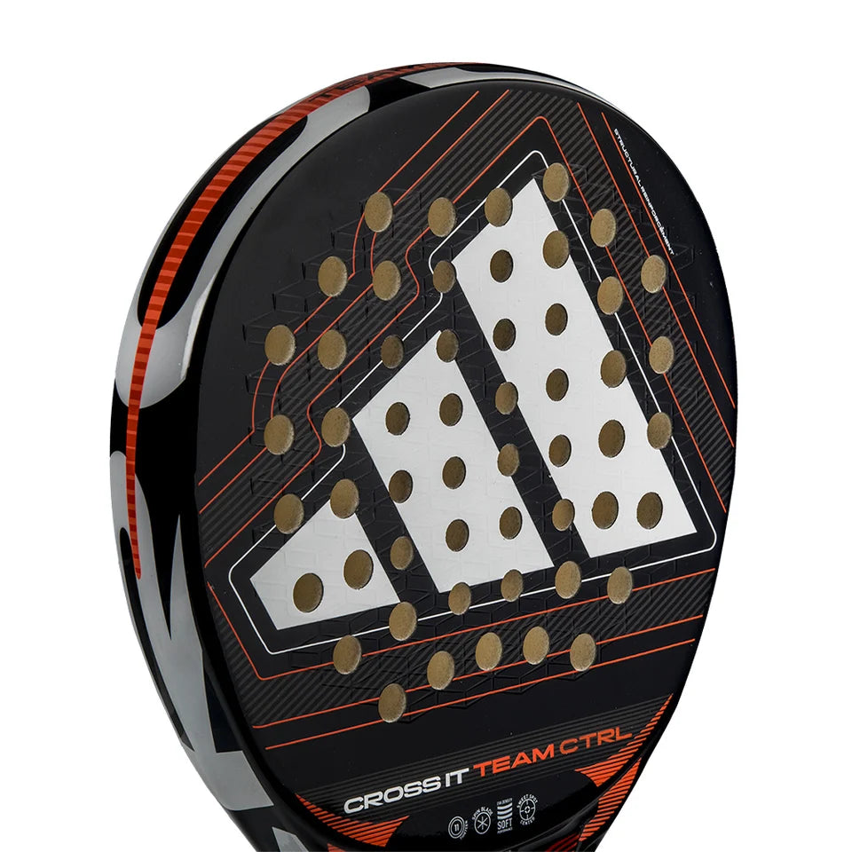 2026 Adidas CrossIt Team Control padel racket - angled close-up of the hitting face