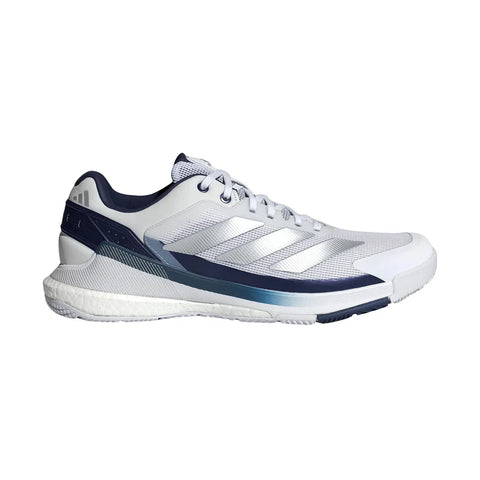 Adidas Crazyquick Boost men's padel shoes (White/Dark Blue) - outer side view