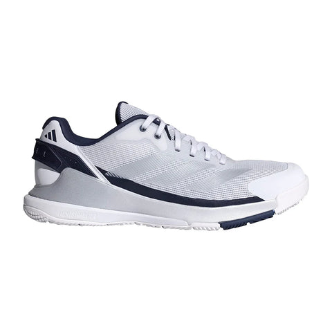 2026 Adidas Crazyquick LS Padel Shoes - White / Dark Blue - lateral side view