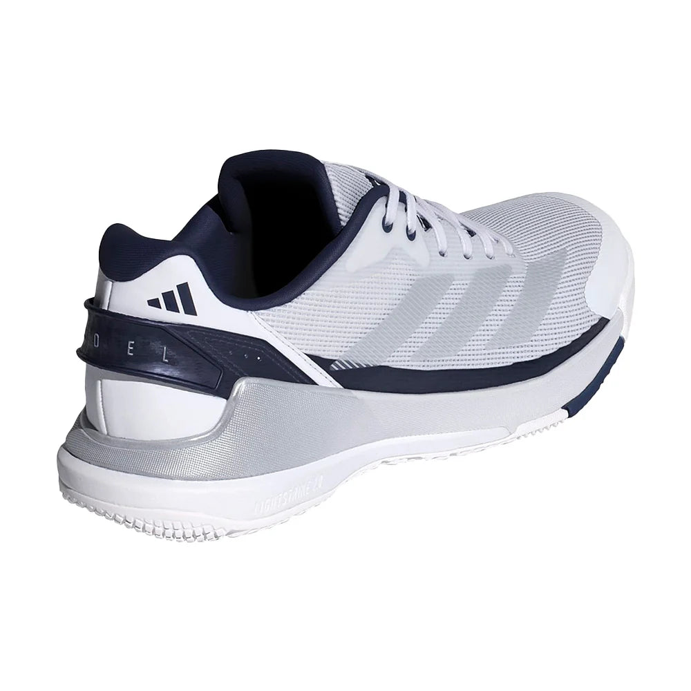 2026 Adidas Crazyquick LS Padel Shoes - White / Dark Blue - medial side view