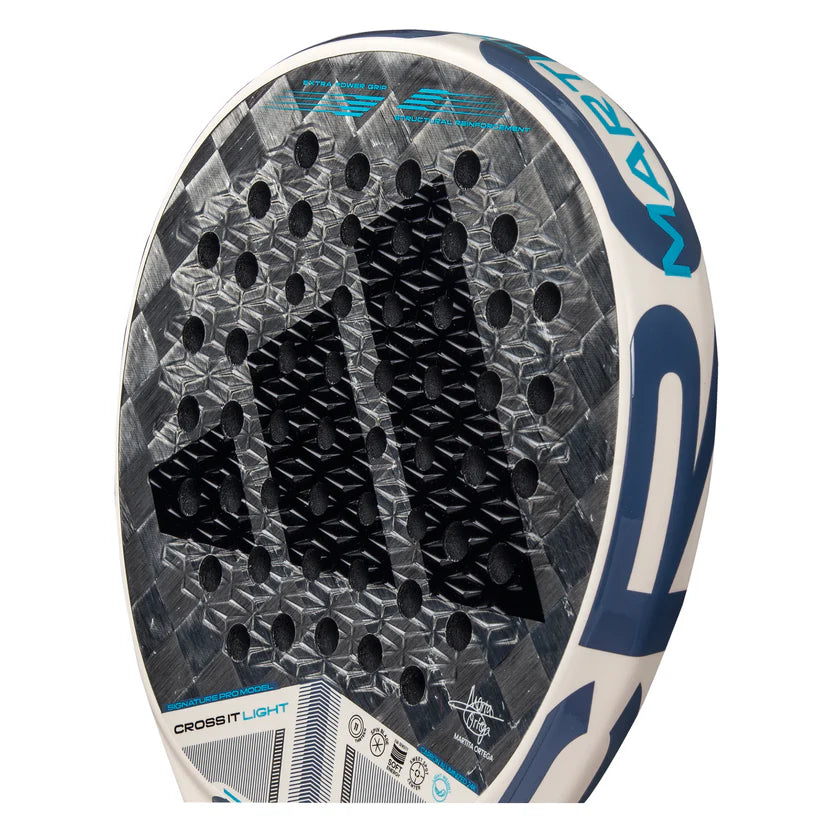 2025 Adidas Cross It Light 3.4 padel racket - angled close-up of the hitting face