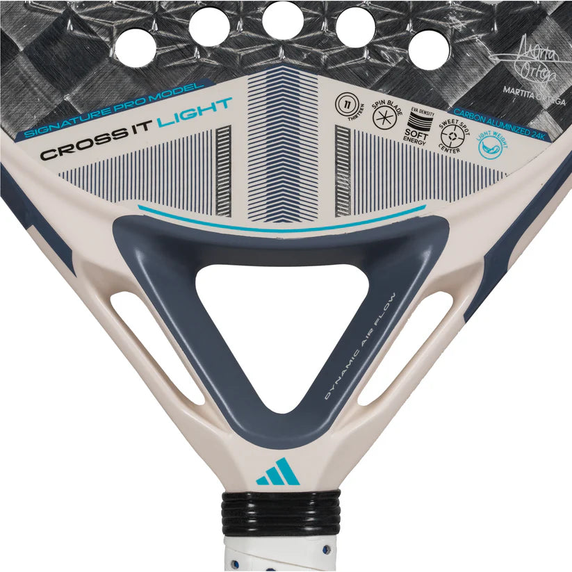 2025 Adidas Cross It Light 3.4 padel racket - close-up of the heart bridge
