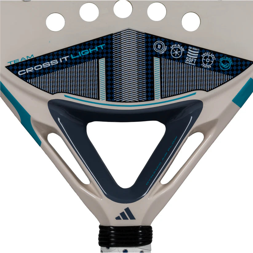 2025 Adidas Cross It Team Light 3.4 padel racket - close-up of the heart bridge