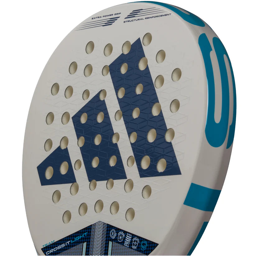 2025 Adidas Cross It Team Light 3.4 padel racket - angled close-up of the hitting face