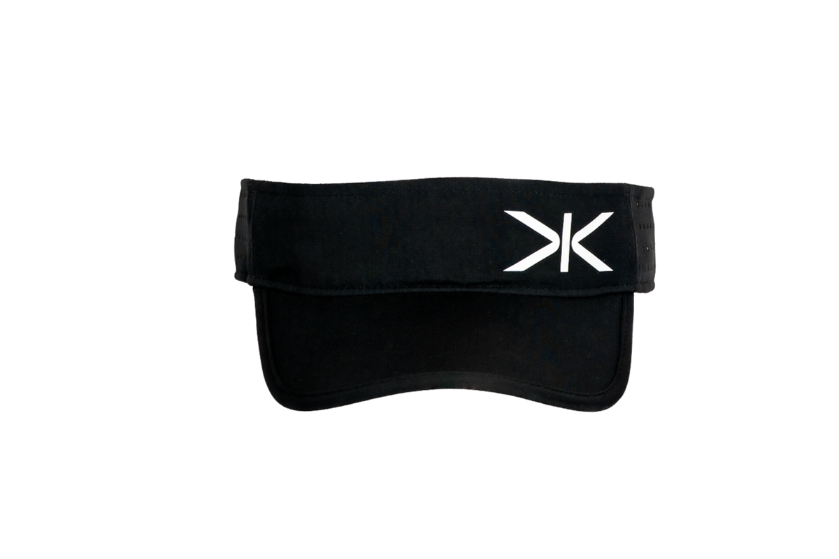 Kupe Black Visor - front view of the sweatband and embroidered logo