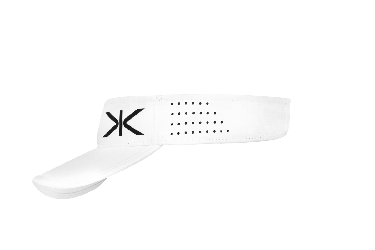 Kupe White Visor - angled view showing the peak and perforated band