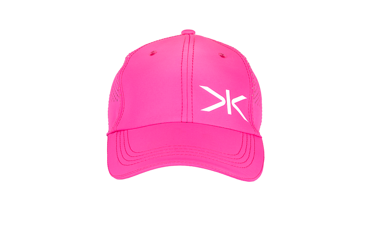Kupe Pink Cap - front view showing the embroidered logo on the crown