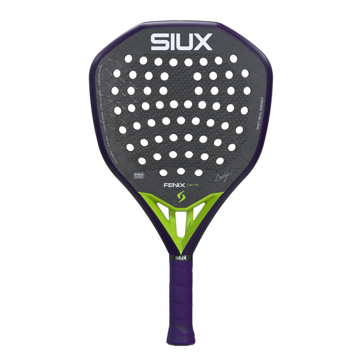 2026 Siux Fenix Pro Glow Purple padel racket - front face