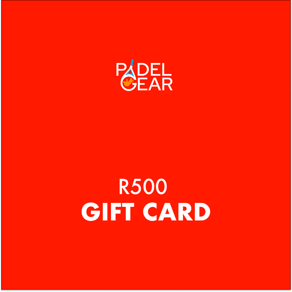 PadelGear Gift Card - red R500 card design with the PadelGear logo