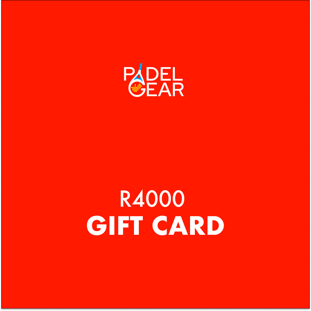 PadelGear Gift Card - red R4000 card design with the PadelGear logo