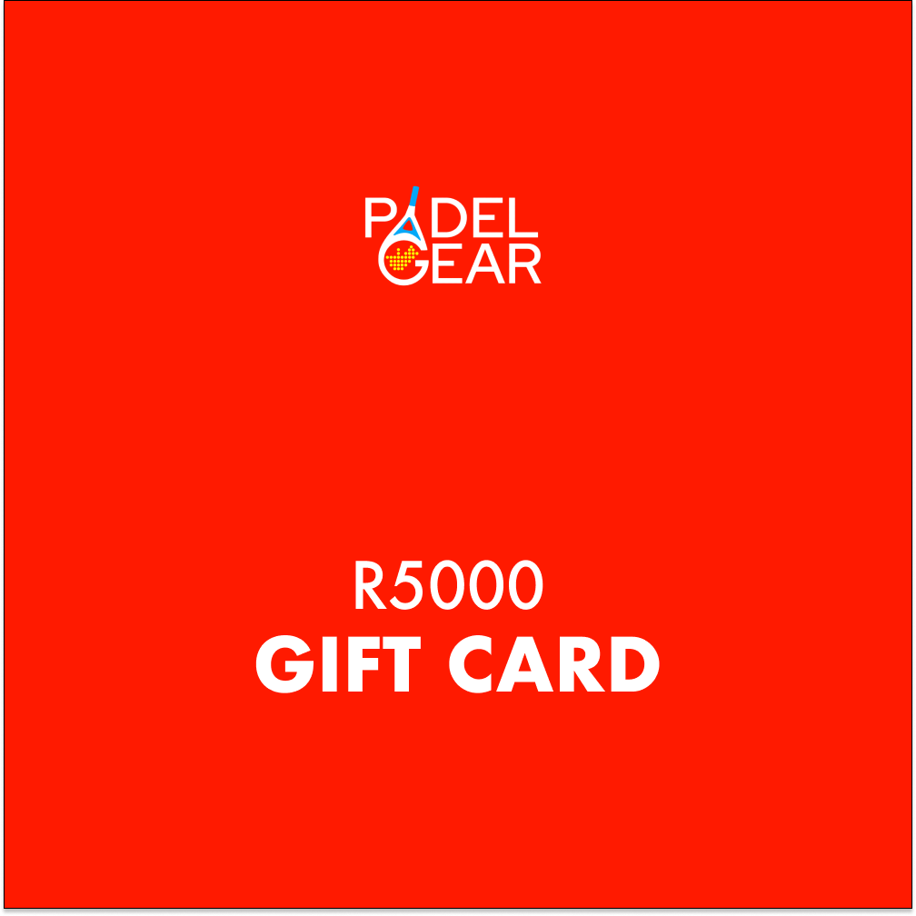 PadelGear Gift Card - red R5000 card design with the PadelGear logo