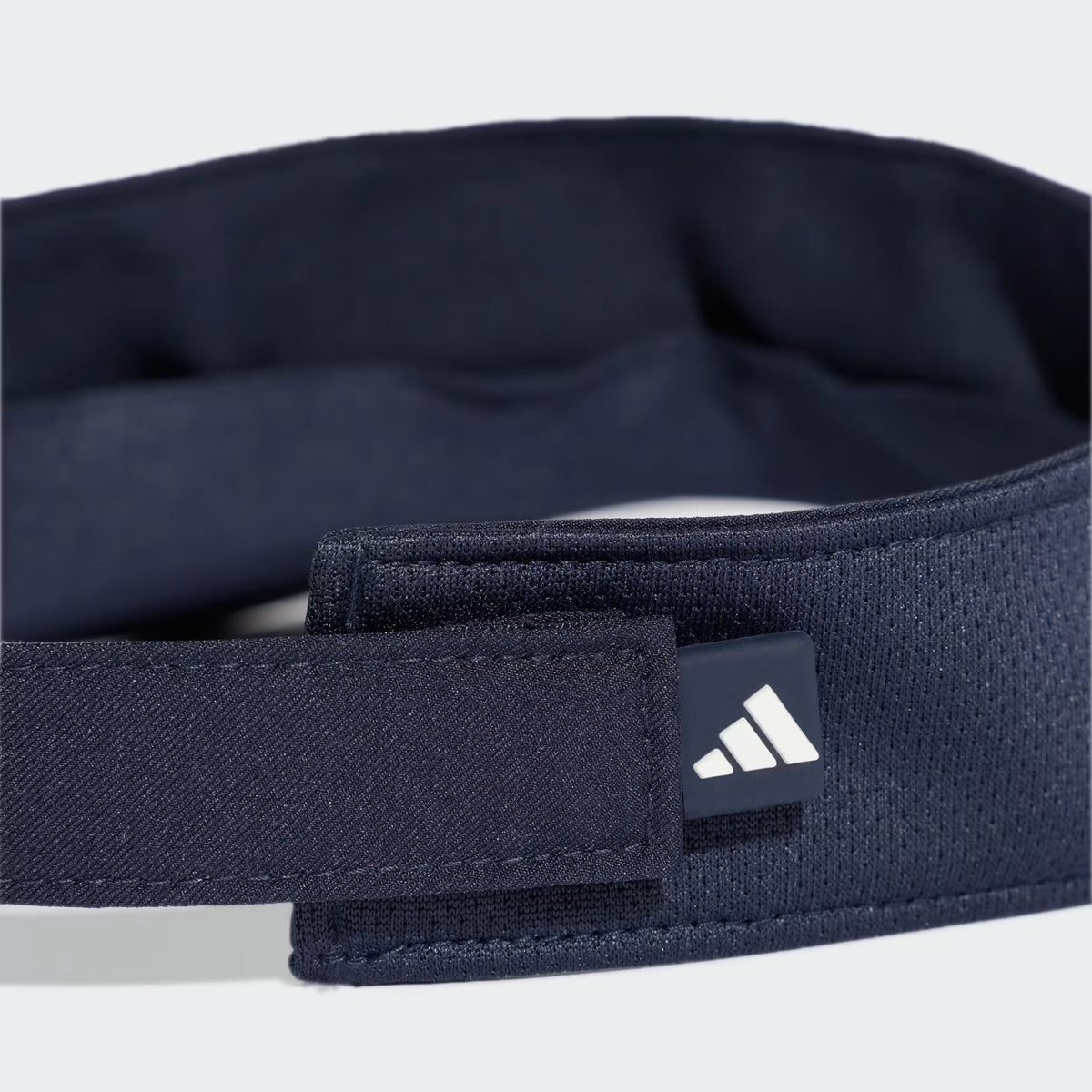 Adidas Climacool padel visor (Navy) - strap and logo tab detail