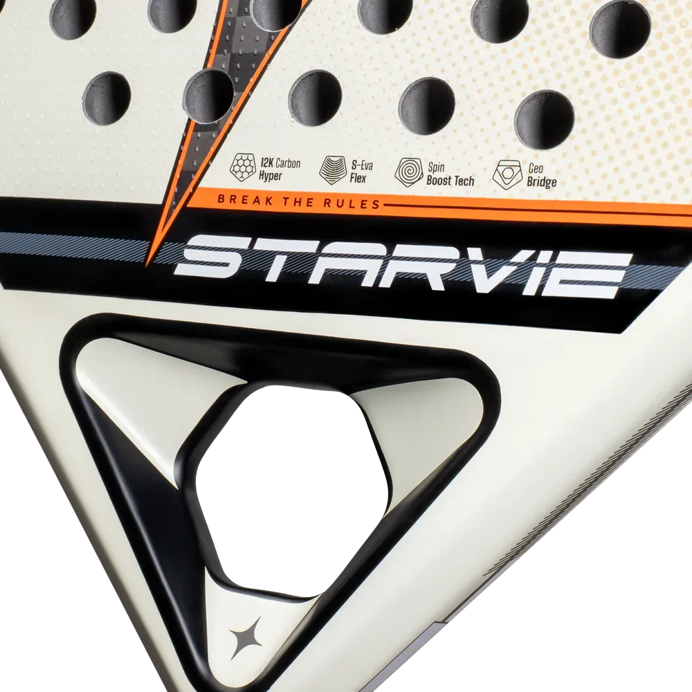 StarVie Kenta + padel racket - throat and tech-icon detail
