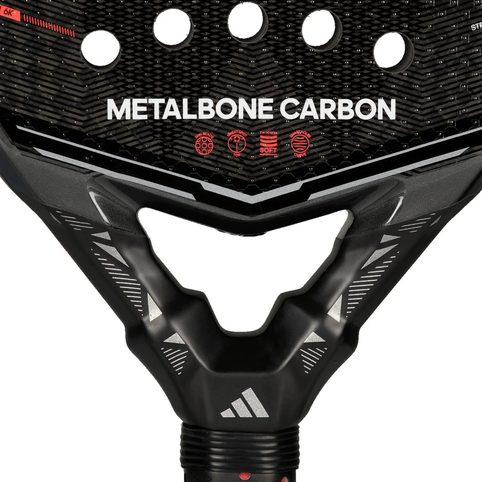 2026 Adidas Metalbone Carbon padel racket - close-up of the heart bridge