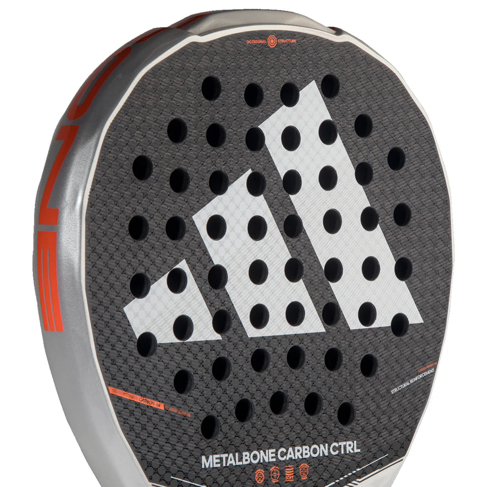 2026 Adidas Metalbone Carbon CTRL padel racket - angled close-up of the hitting face