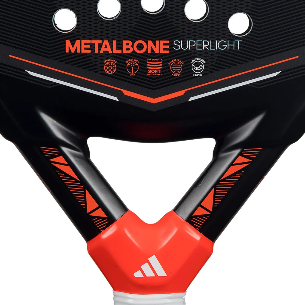 2026 Adidas Metalbone Superlight padel racket - close-up of the heart bridge