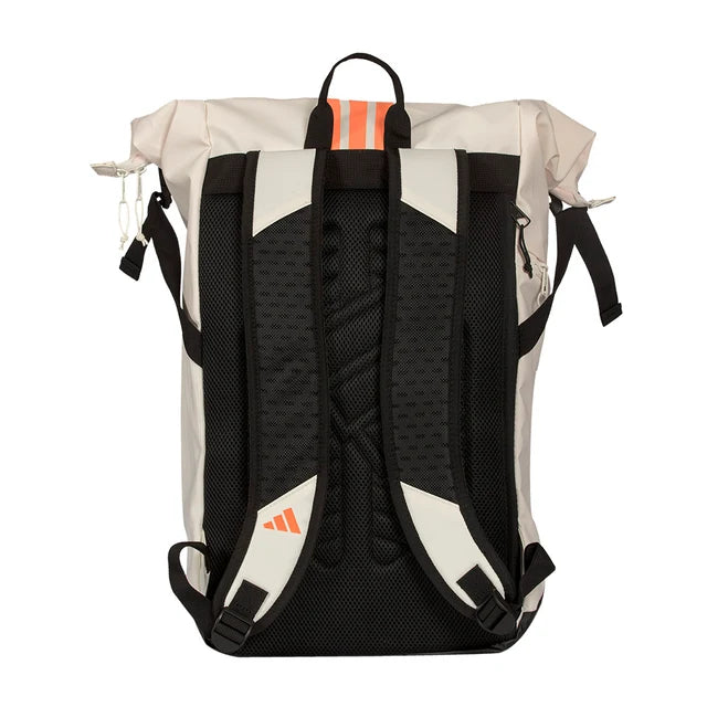 2026 Adidas Multigame Backpack (White) - rear view showing the harness