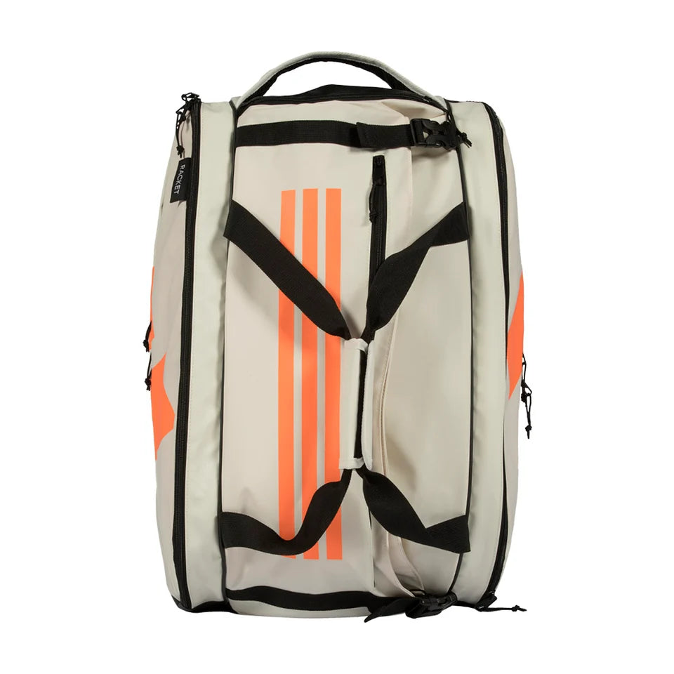 2026 Adidas Multigame Racket Bag Off White - rear view showing the carry straps
