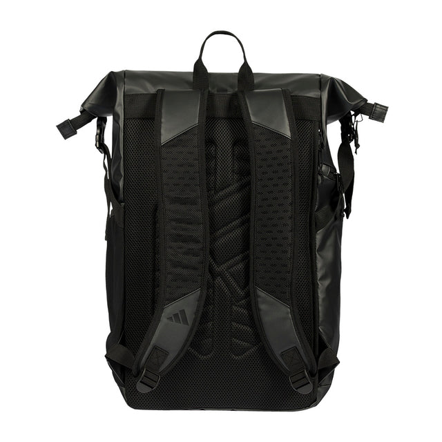 2026 Adidas Multigame Backpack (Black) - rear view showing the harness
