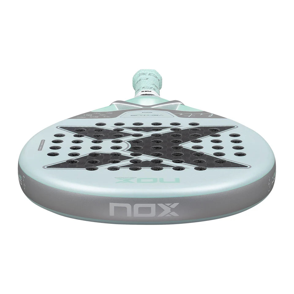 2026 Nox VK10 Ventus 12k Hybrid Lite padel racket - laid flat showing the frame top