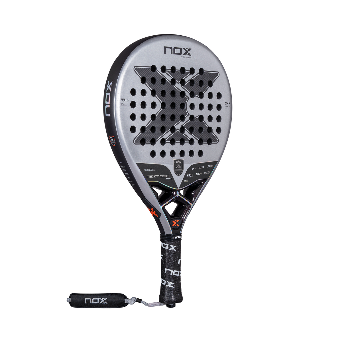 2025 Nox NextGen Pro Hybrid 3K NFA Series padel racket - reverse face