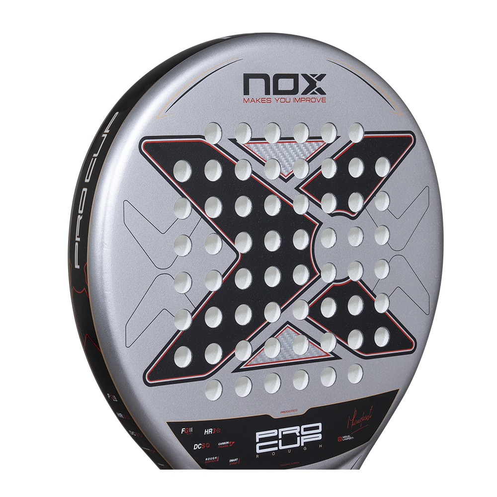 Nox Pro Cup Rough Surface By Miguel Lamperti padel racket - textured playing-surface detail