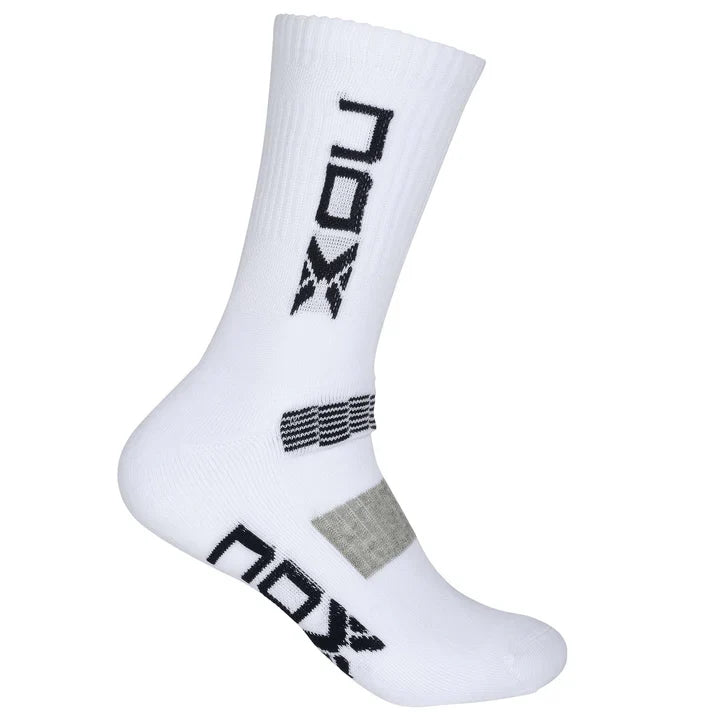 Nox Performance Crew padel socks (White/Blue) - side view