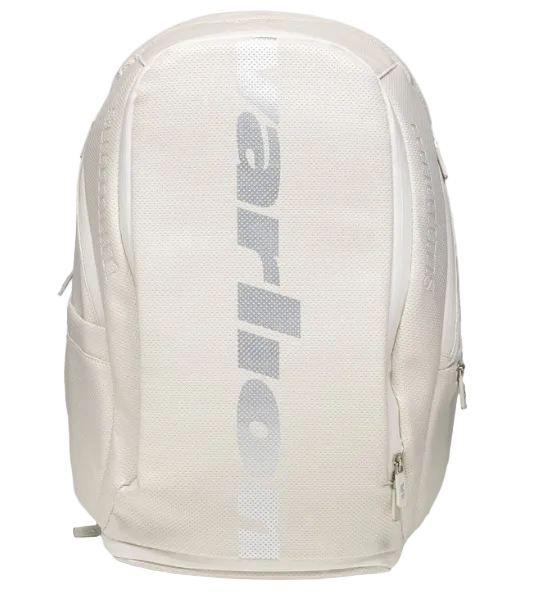 Varlion Ambassadors Backpack (White) - three-quarter front view showing the Varlion logo