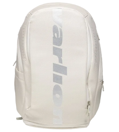 Varlion Ambassadors Backpack (White) - three-quarter front view showing the Varlion logo