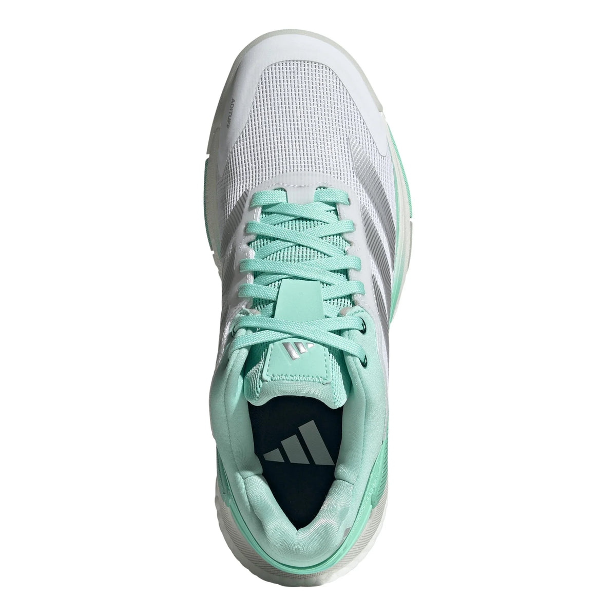 Adidas Crazyquick Boost women's padel shoes (Clear Mint/Silver) - top view
