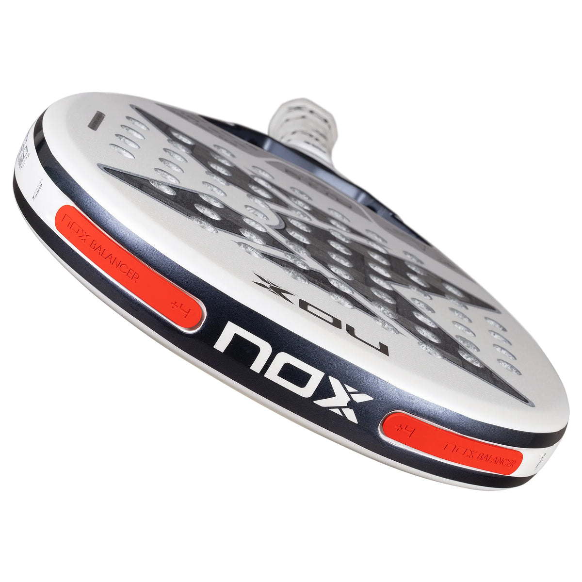 Nox AT10 Genius 12K Alum Xtrem Lite By Agustin Tapia padel racket - frame and Weight Balance counterweight detail