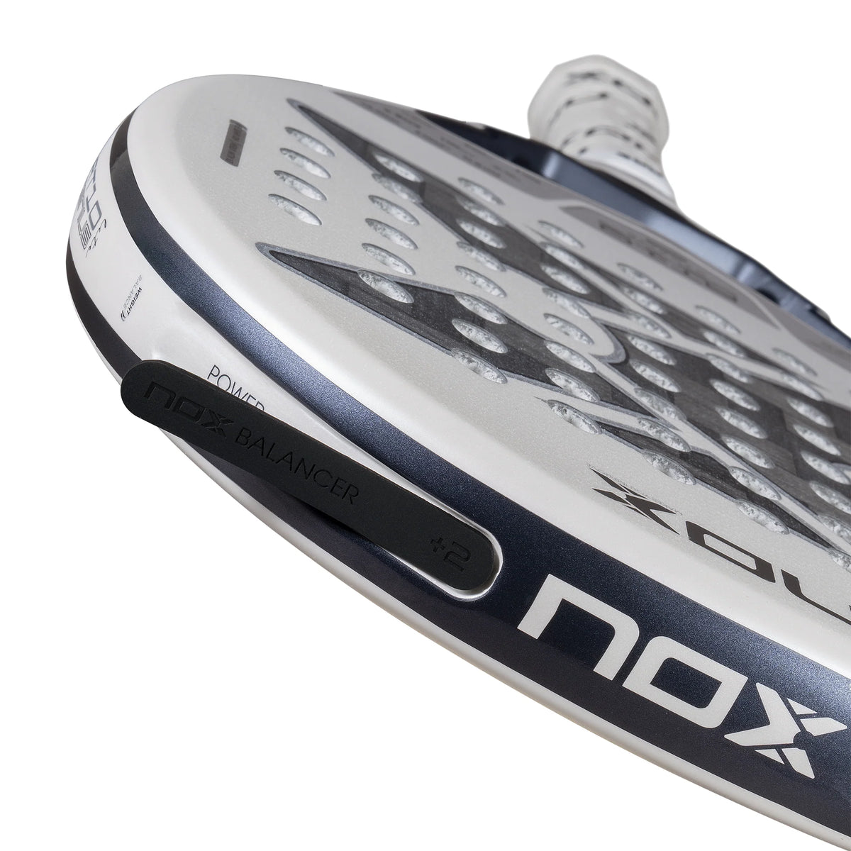 Nox AT10 Genius 12K Alum Xtrem Lite By Agustin Tapia padel racket - frame and Weight Balance cover detail