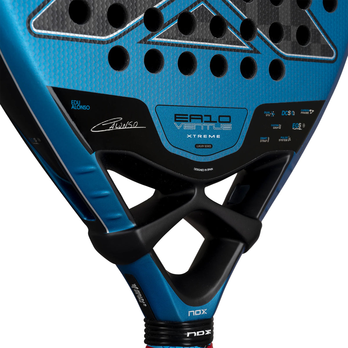 2026 Nox EA10 Ventus Attack 12K Xtrem By Edu Alonso padel racket - close-up of the heart bridge