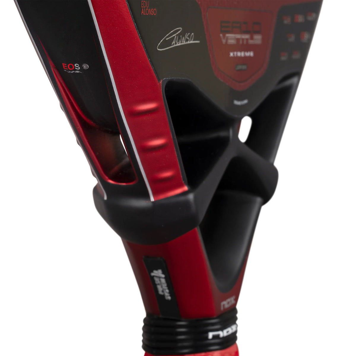 2026 Nox EA10 Ventus Hybrid 12K Xtrem By Edu Alonso padel racket - close-up of the throat and frame edge