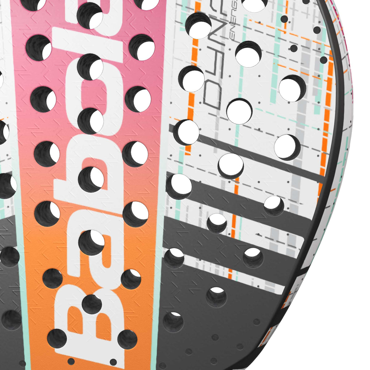 Babolat Dyna Energy padel racket - close-up of the hitting surface