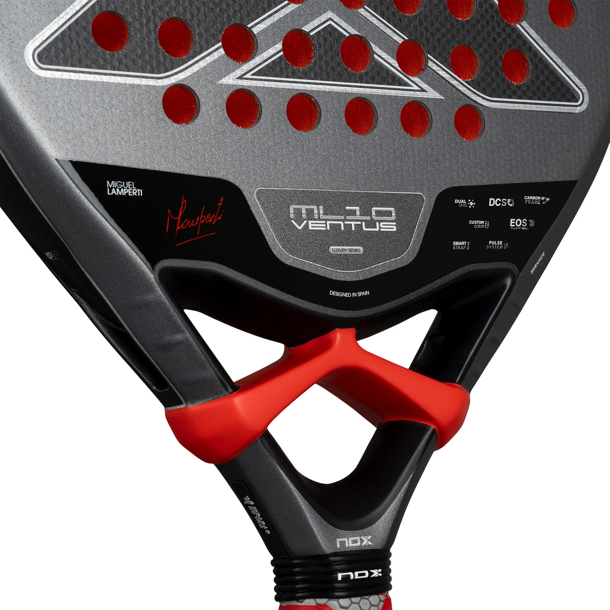 Nox ML10 Ventus Control 3K By Miguel Lamperti padel racket - heart detail with Lamperti signature