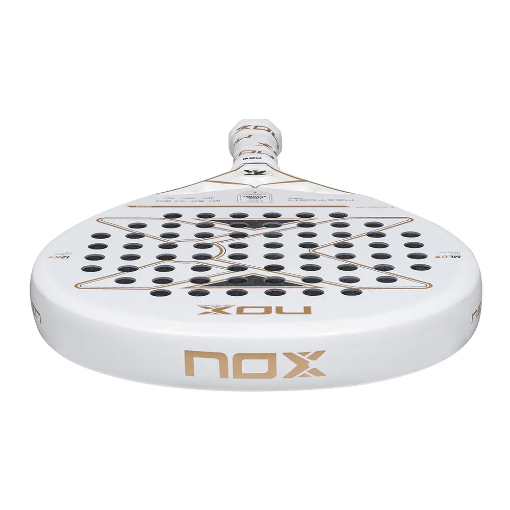 2026 Nox NextGen Pro Hybrid 12K padel racket - laid flat showing the frame top