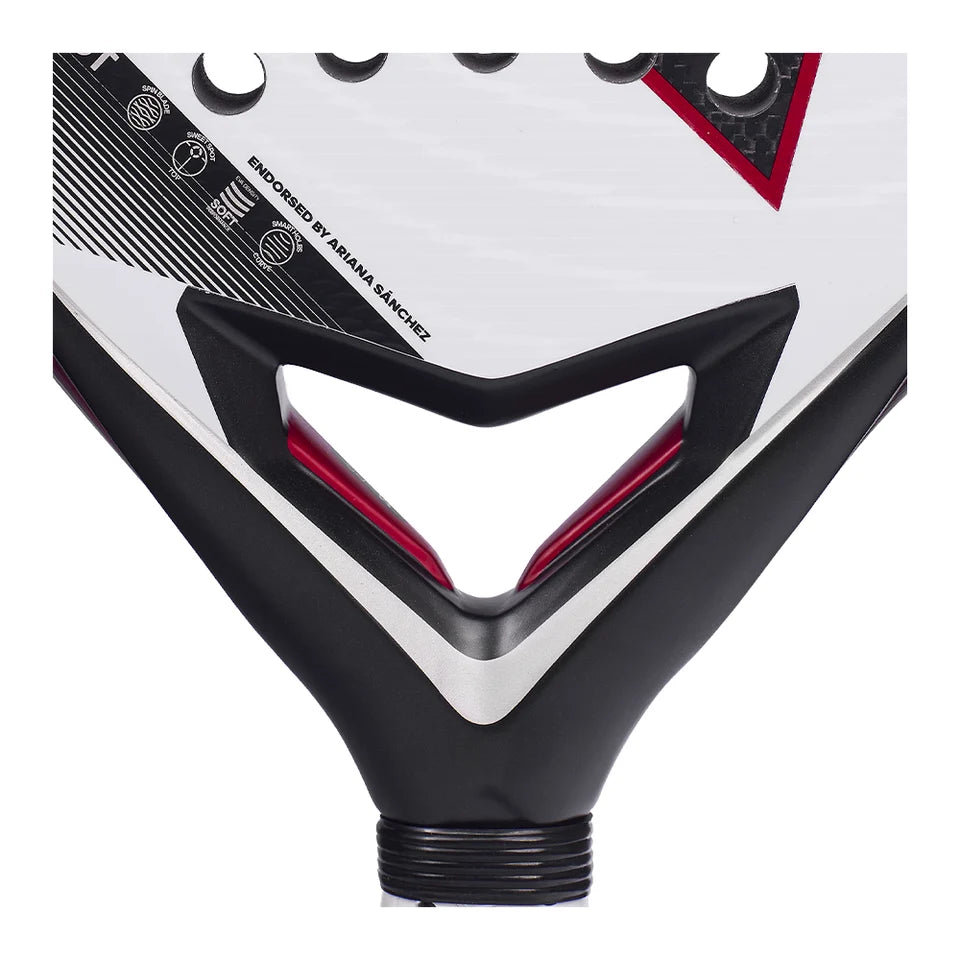 2026 Adidas Arrow HIT Pro Edition padel racket - close-up of the carbon heart bridge