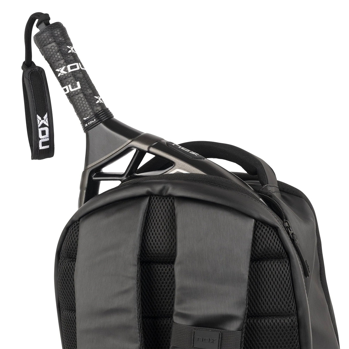 2025 Nox Pro Series Black padel backpack - lifestyle view