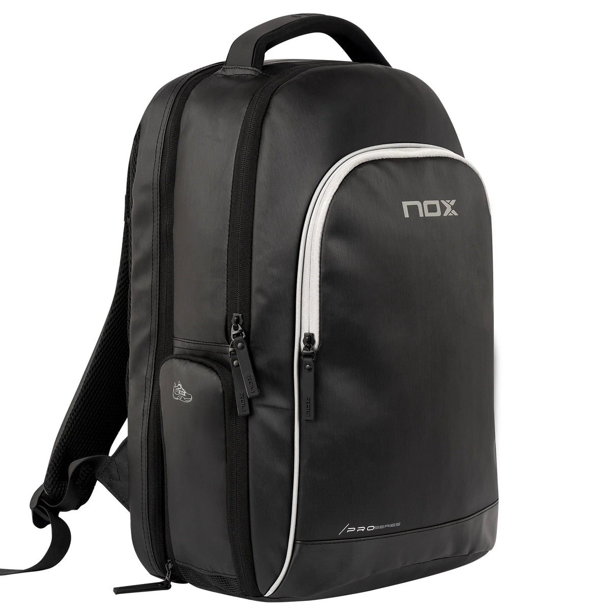 2025 Nox Pro Series Black padel backpack - angled view