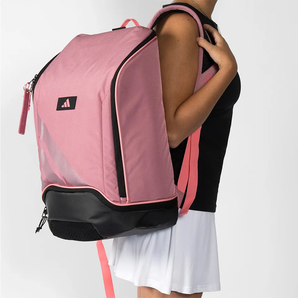 2026 Adidas Protour Backpack Pink - worn on the back by a player