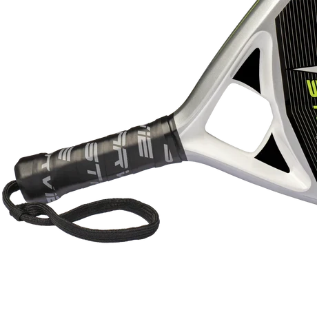 StarVie Polaris padel racket - handle, grip and wrist strap detail