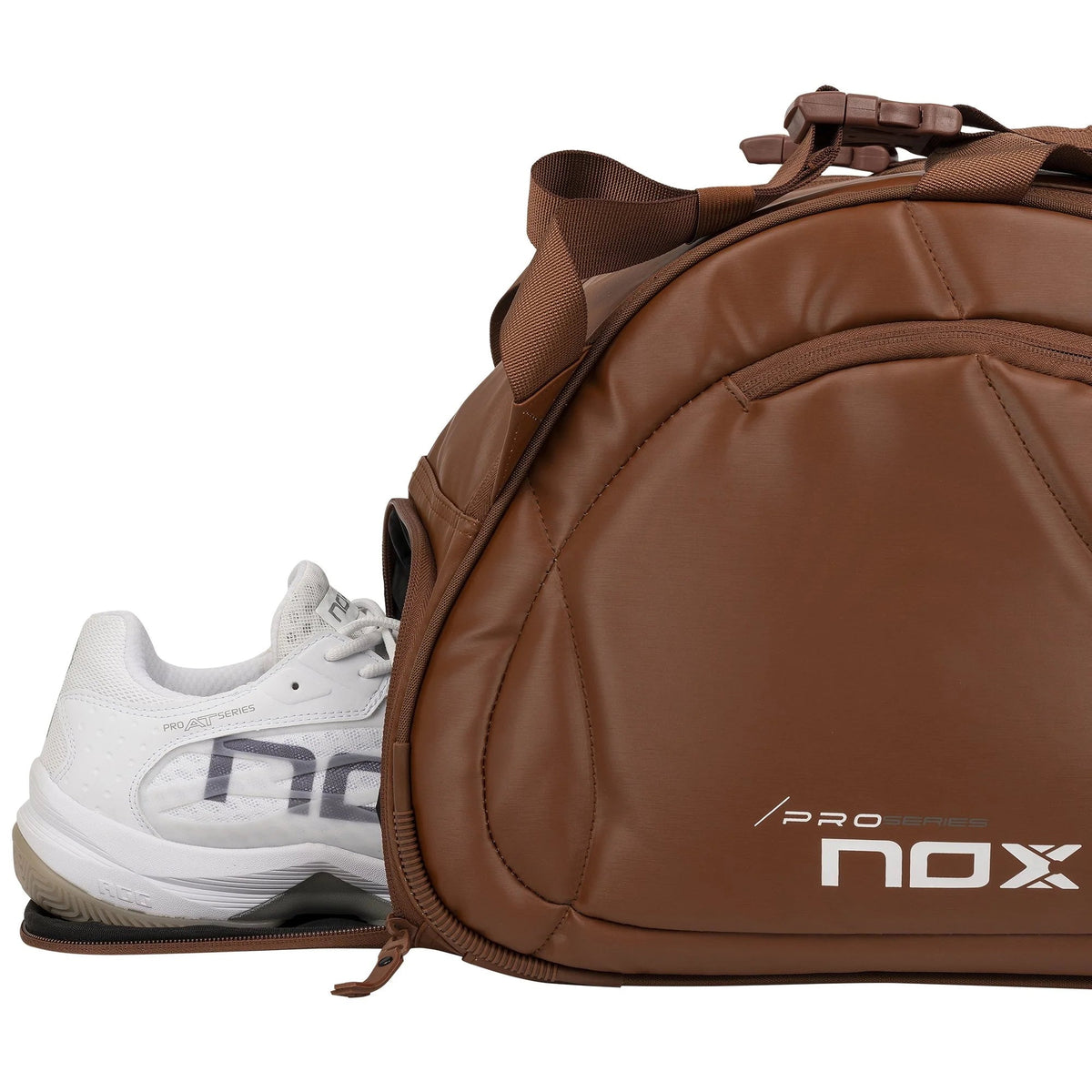 2025 Nox Pro Series Camel padel racket bag - shoe compartment view