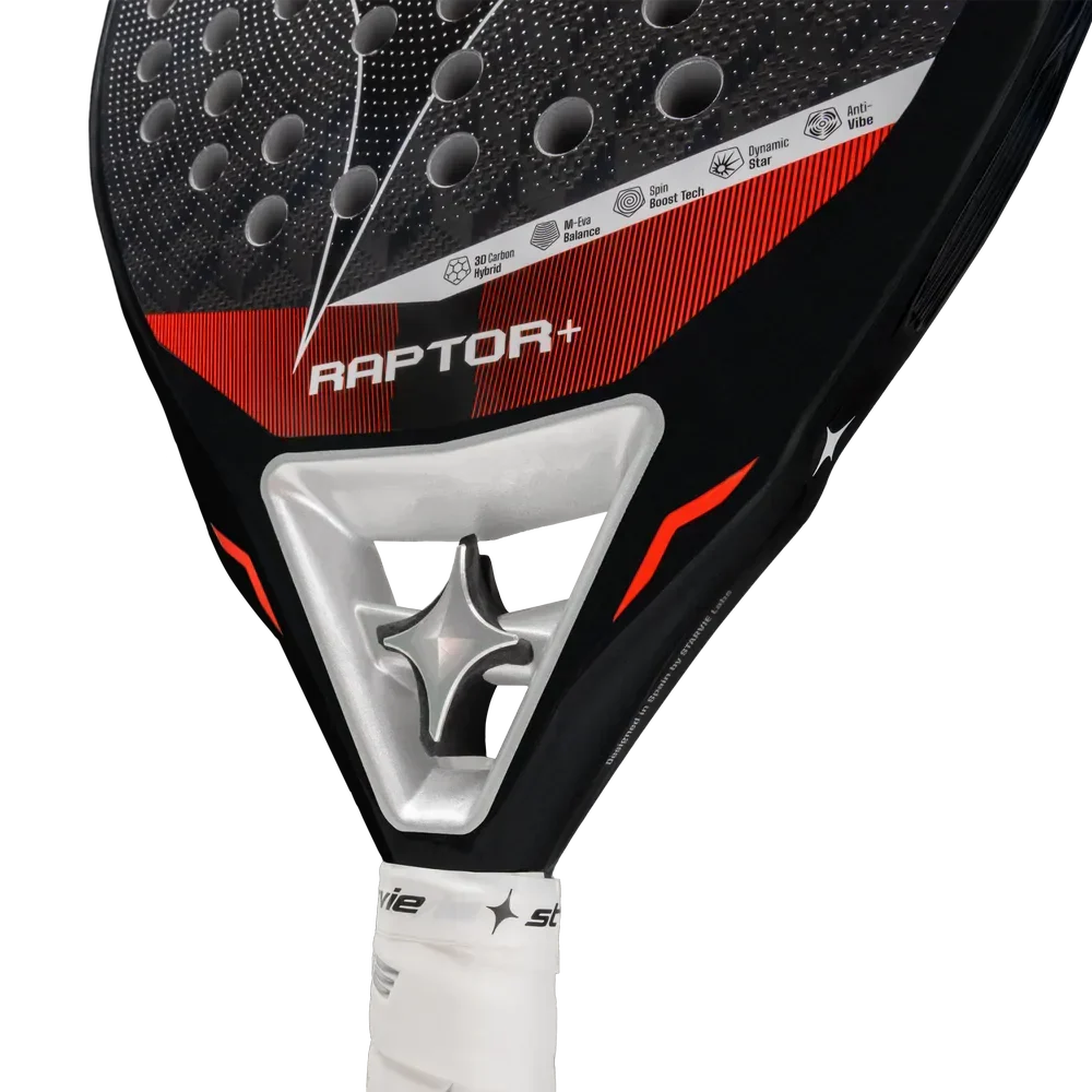 StarVie Raptor + padel racket - face and throat detail
