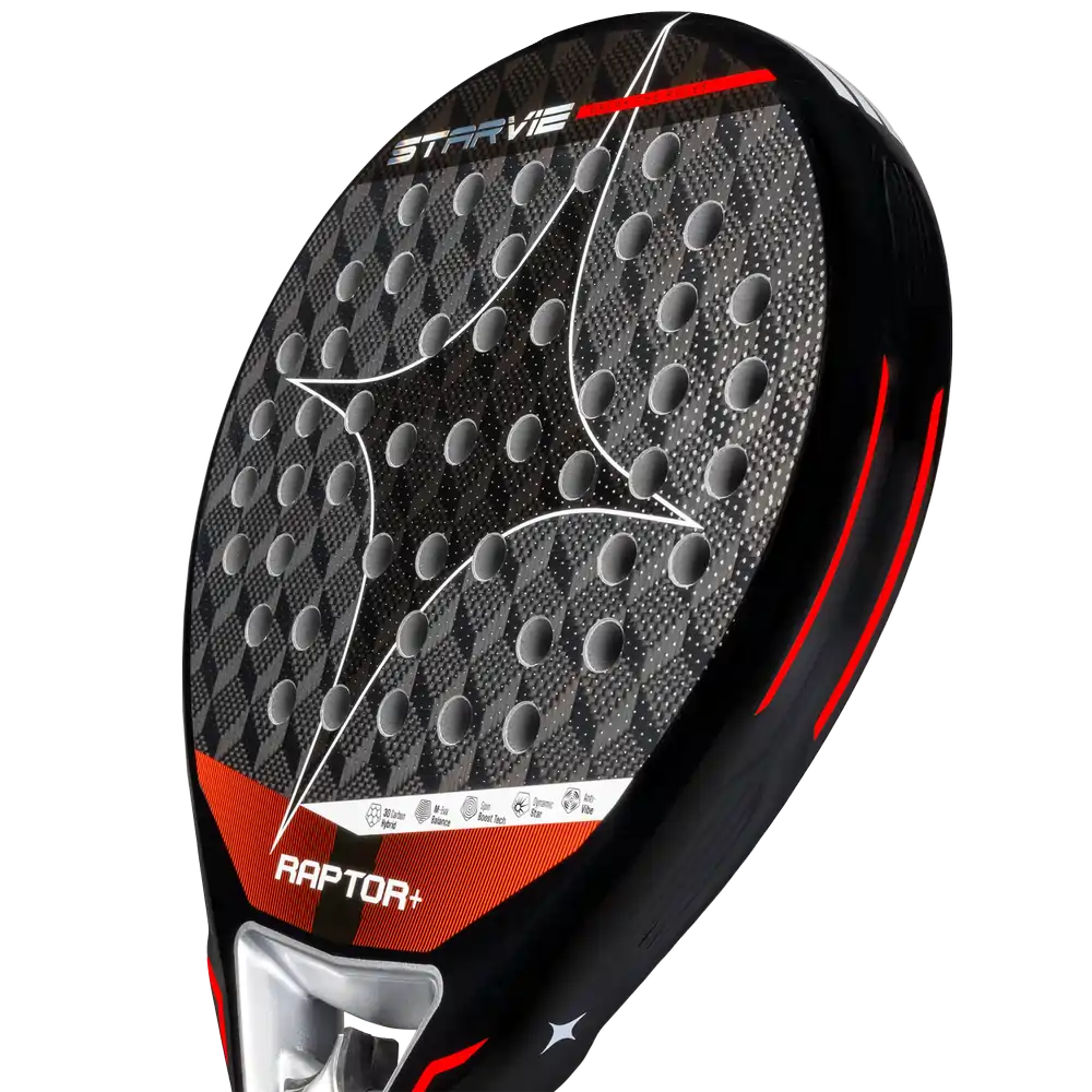 StarVie Raptor + padel racket - angled view