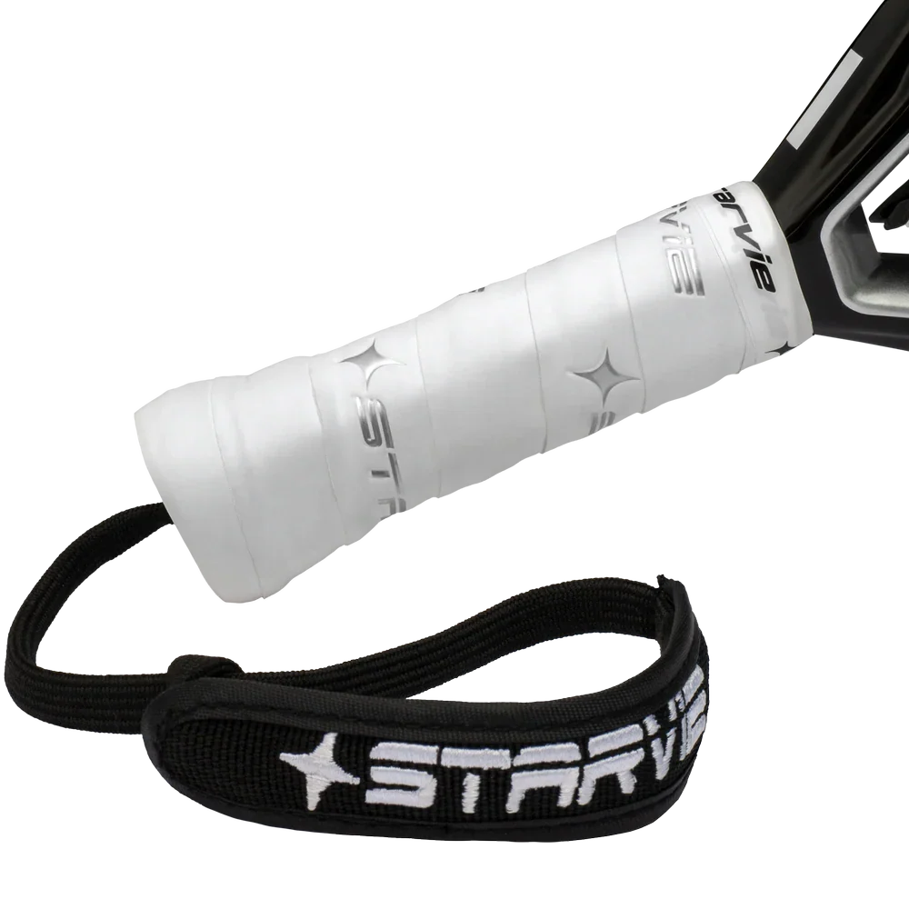 StarVie Raptor + padel racket - handle, grip and wrist strap detail