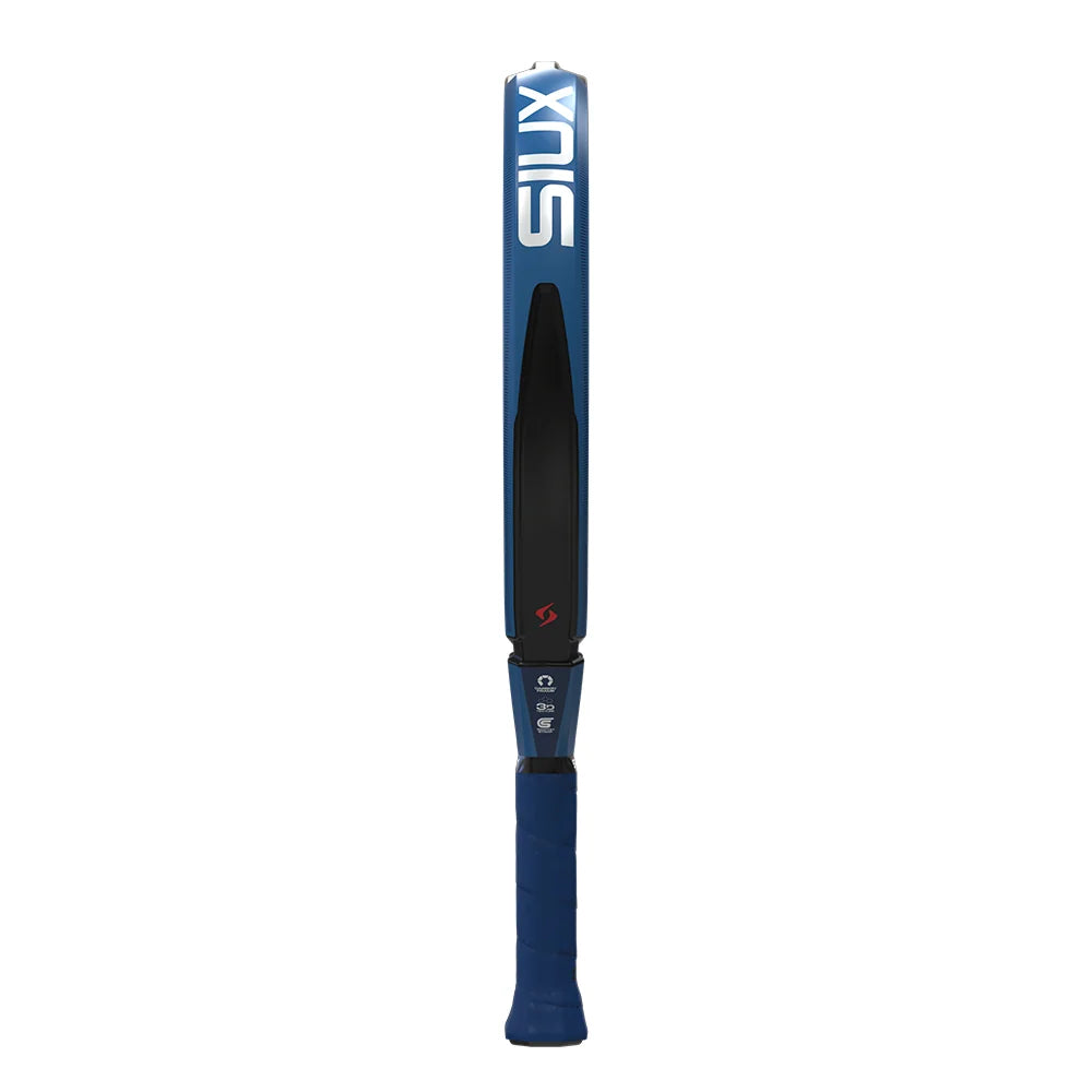 2026 Siux Diablo Pro Royal Blue padel racket - edge-on profile view