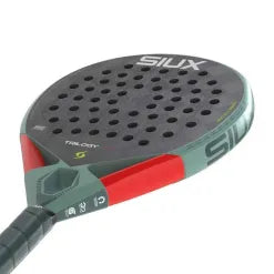 Siux Trilogy Pro Ash Green padel racket - face and frame detail